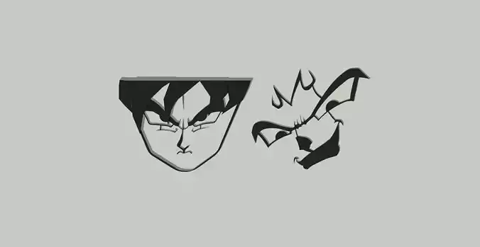 DragonBall Z Wall Art Goku Ssj and Majin Vegeta
