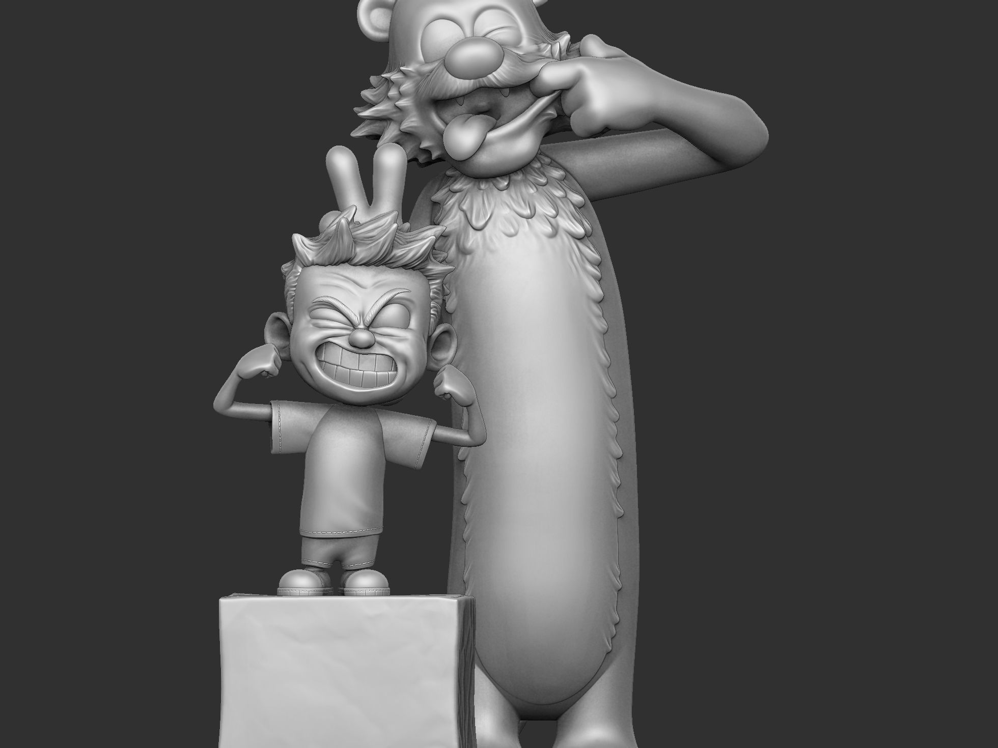  Calvin and Hobbes for 3d print stl 3D print model_1