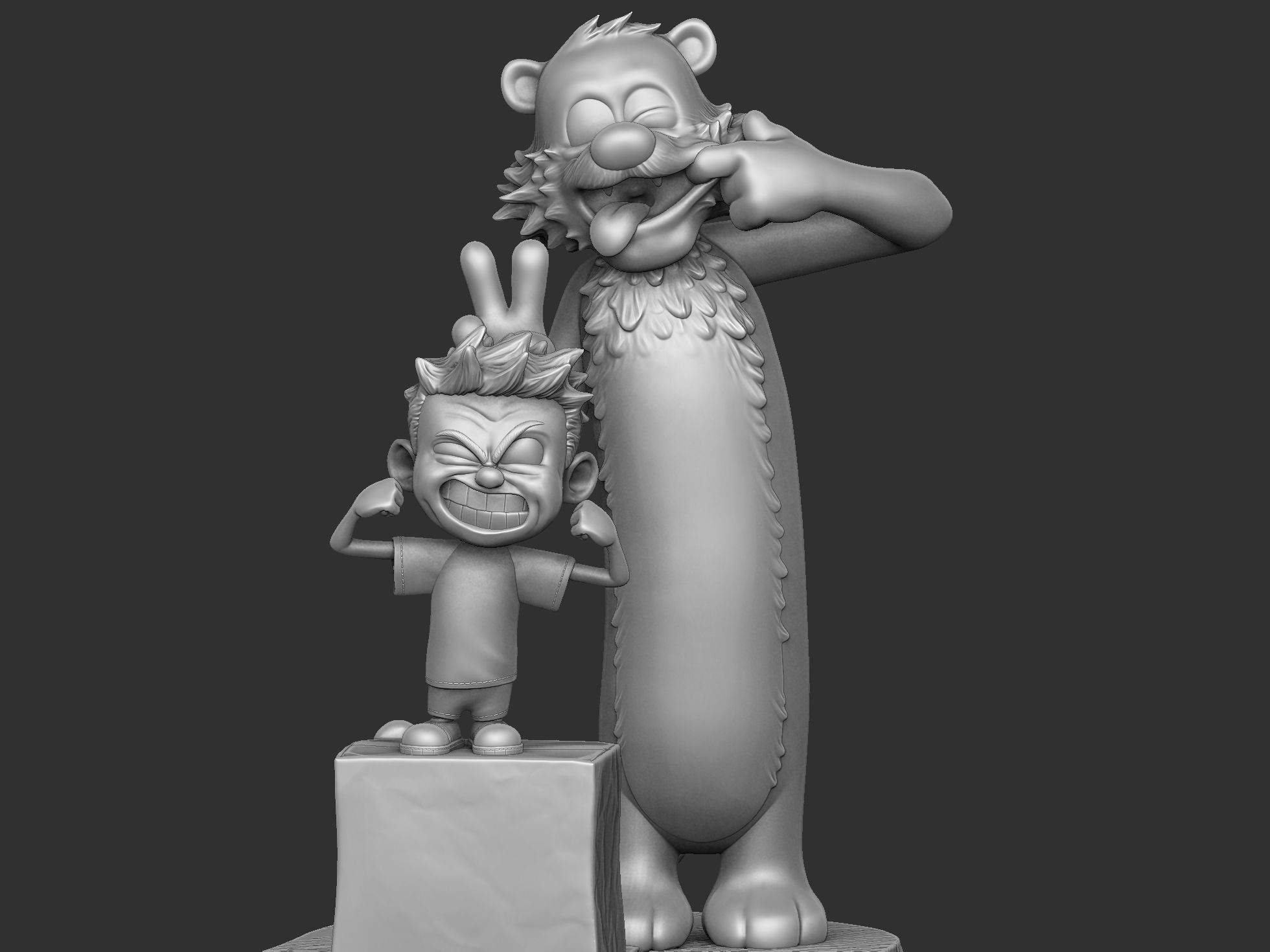  Calvin and Hobbes for 3d print stl 3D print model_5