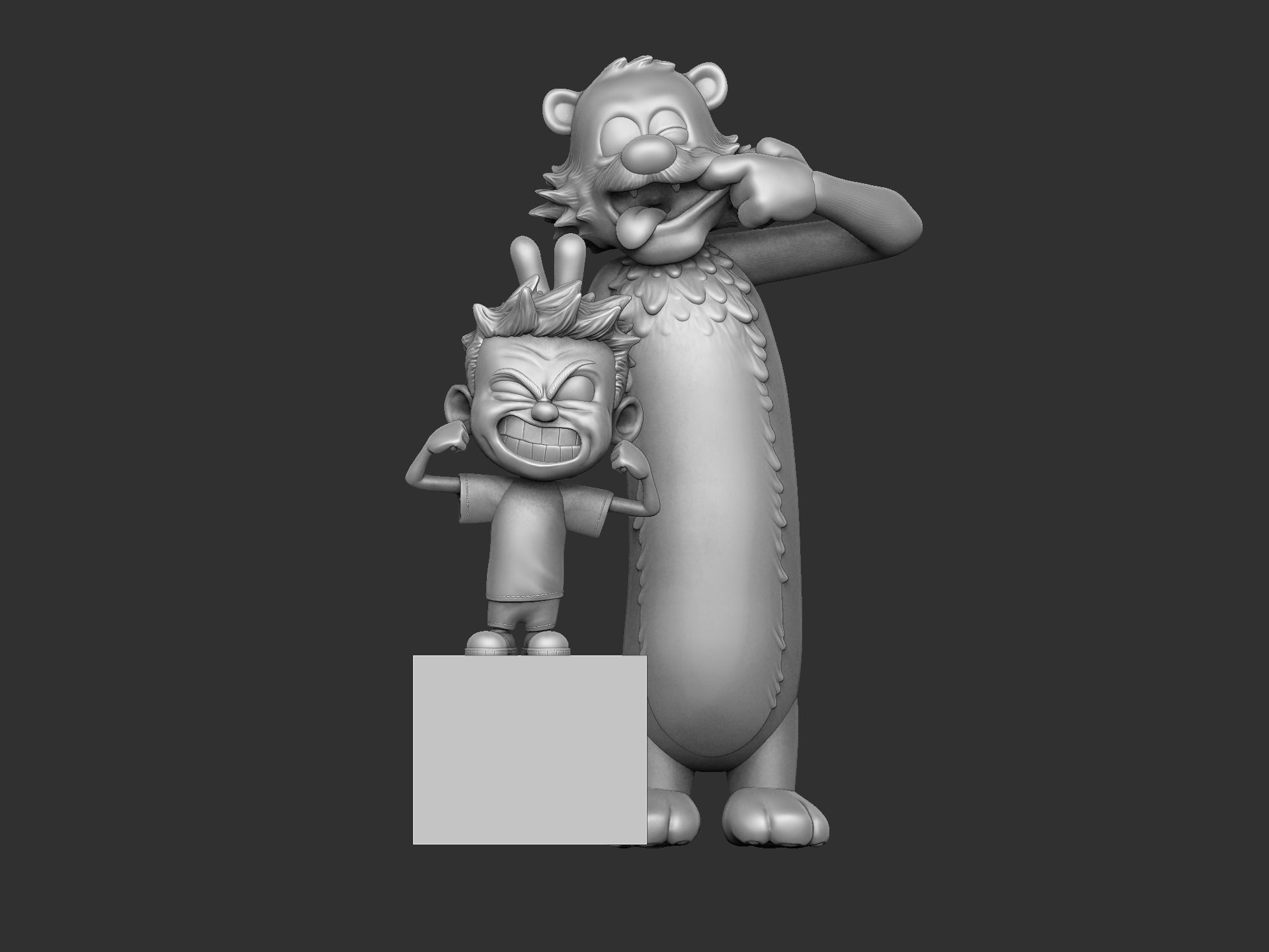  Calvin and Hobbes for 3d print stl 3D print model_11