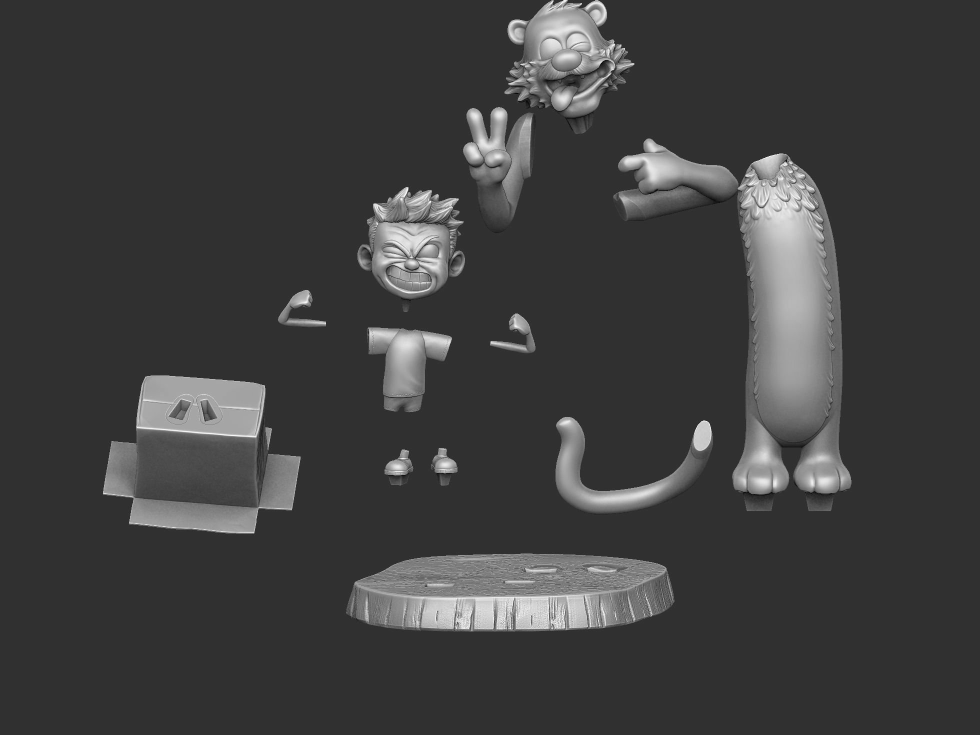  Calvin and Hobbes for 3d print stl 3D print model_61