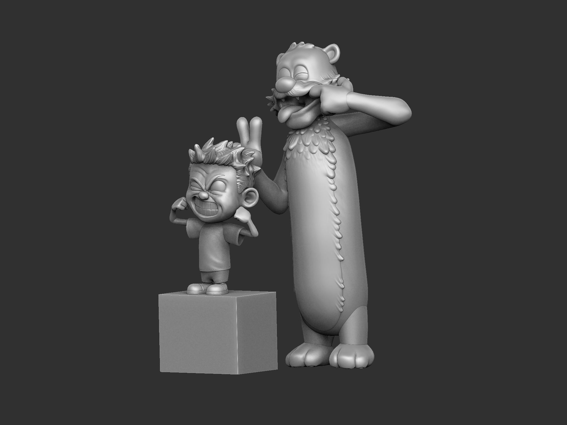  Calvin and Hobbes for 3d print stl 3D print model_12