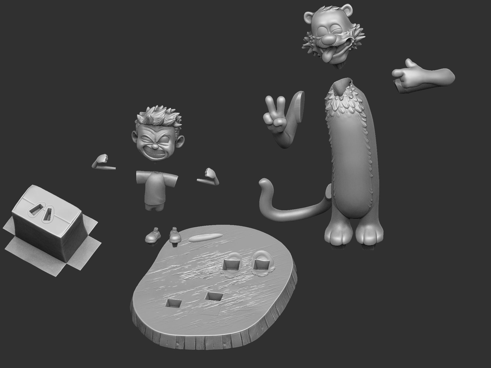  Calvin and Hobbes for 3d print stl 3D print model_60