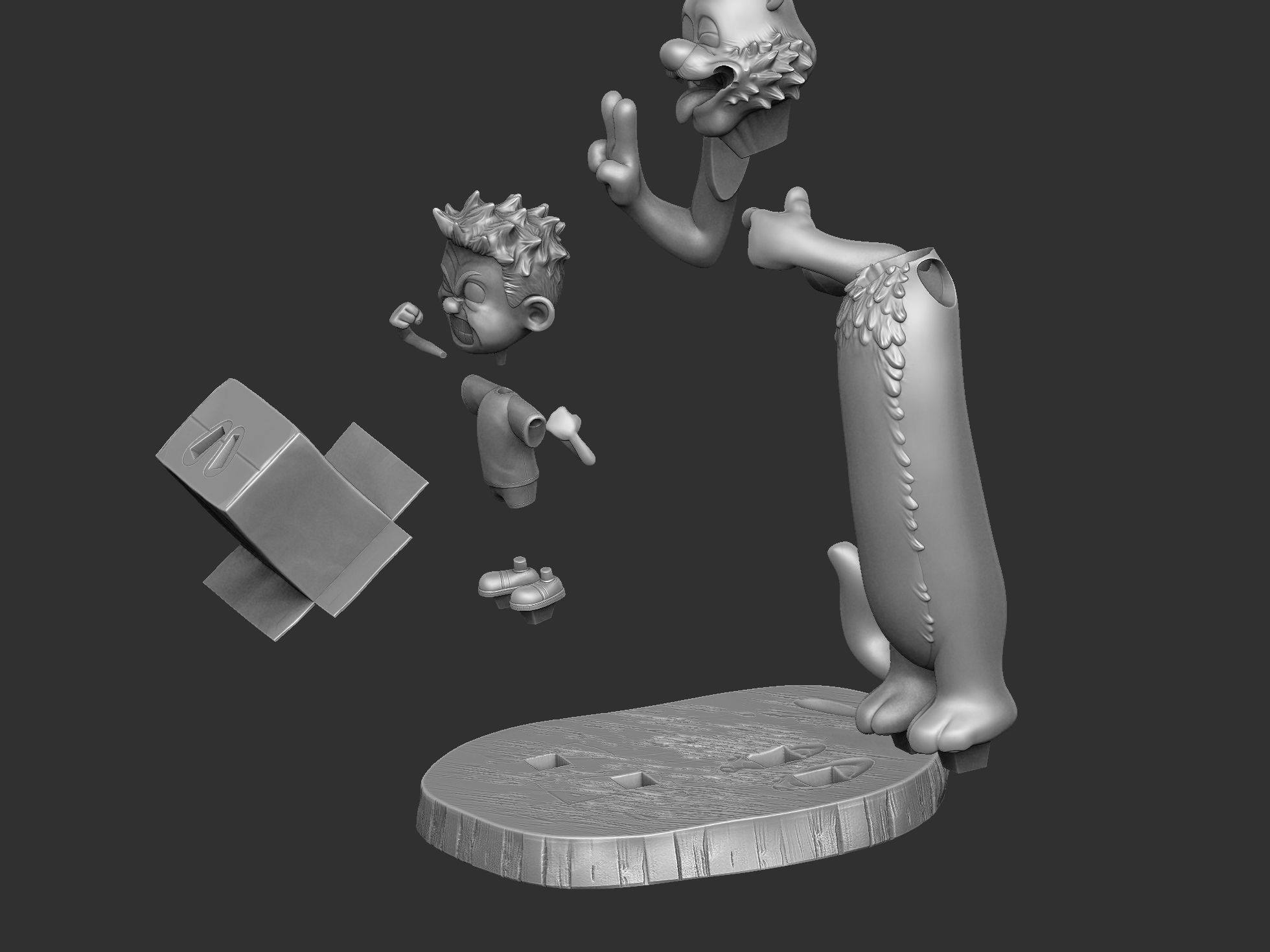  Calvin and Hobbes for 3d print stl 3D print model_57