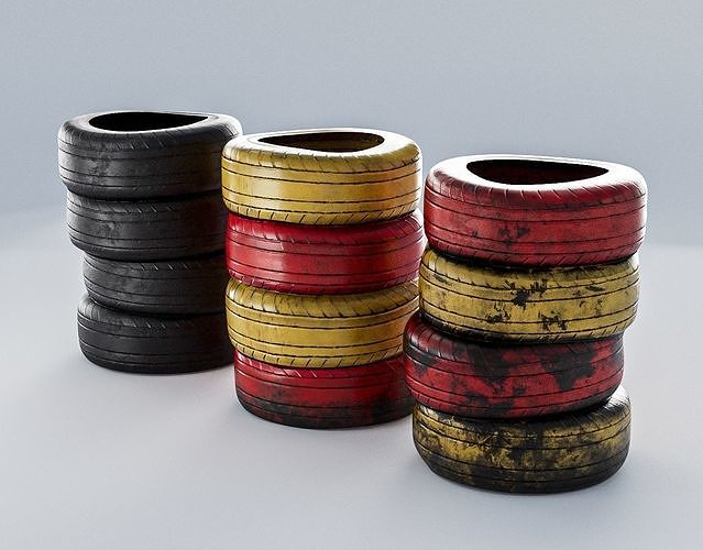 Tires Stack Racing Low-poly 3D model 3