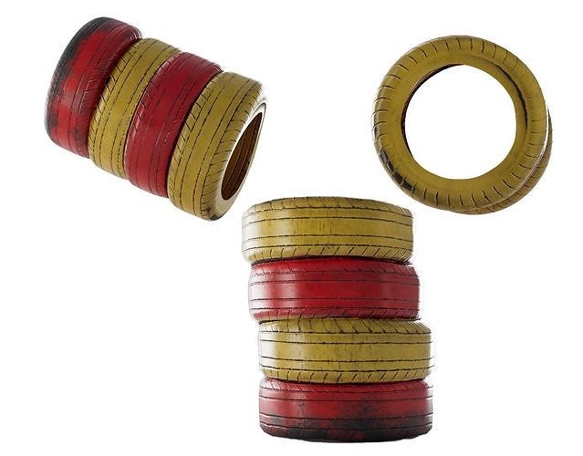 Tires Stack Racing Low-poly 3D model 4