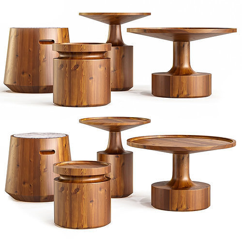 Turn coffee  side table Low-poly 3D model