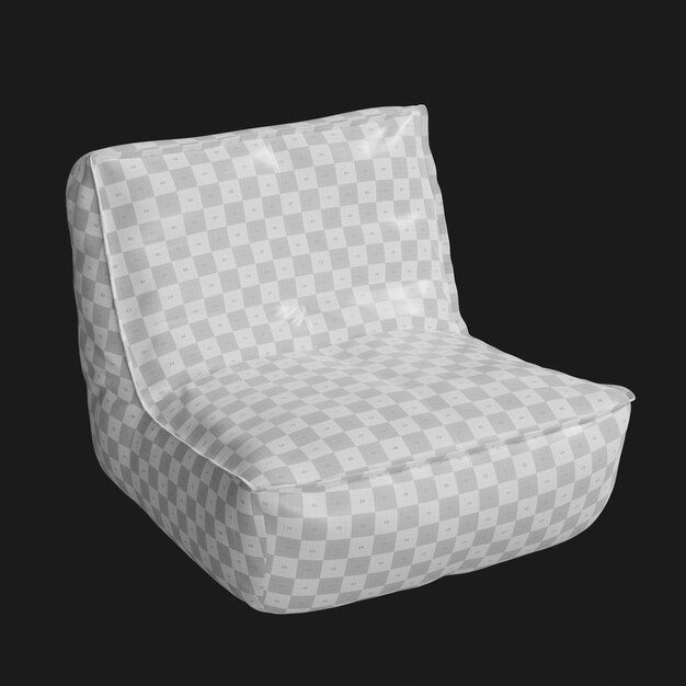 Blue AzureLuxe 3D Bean Bag Sofa Low-poly 3D model_2