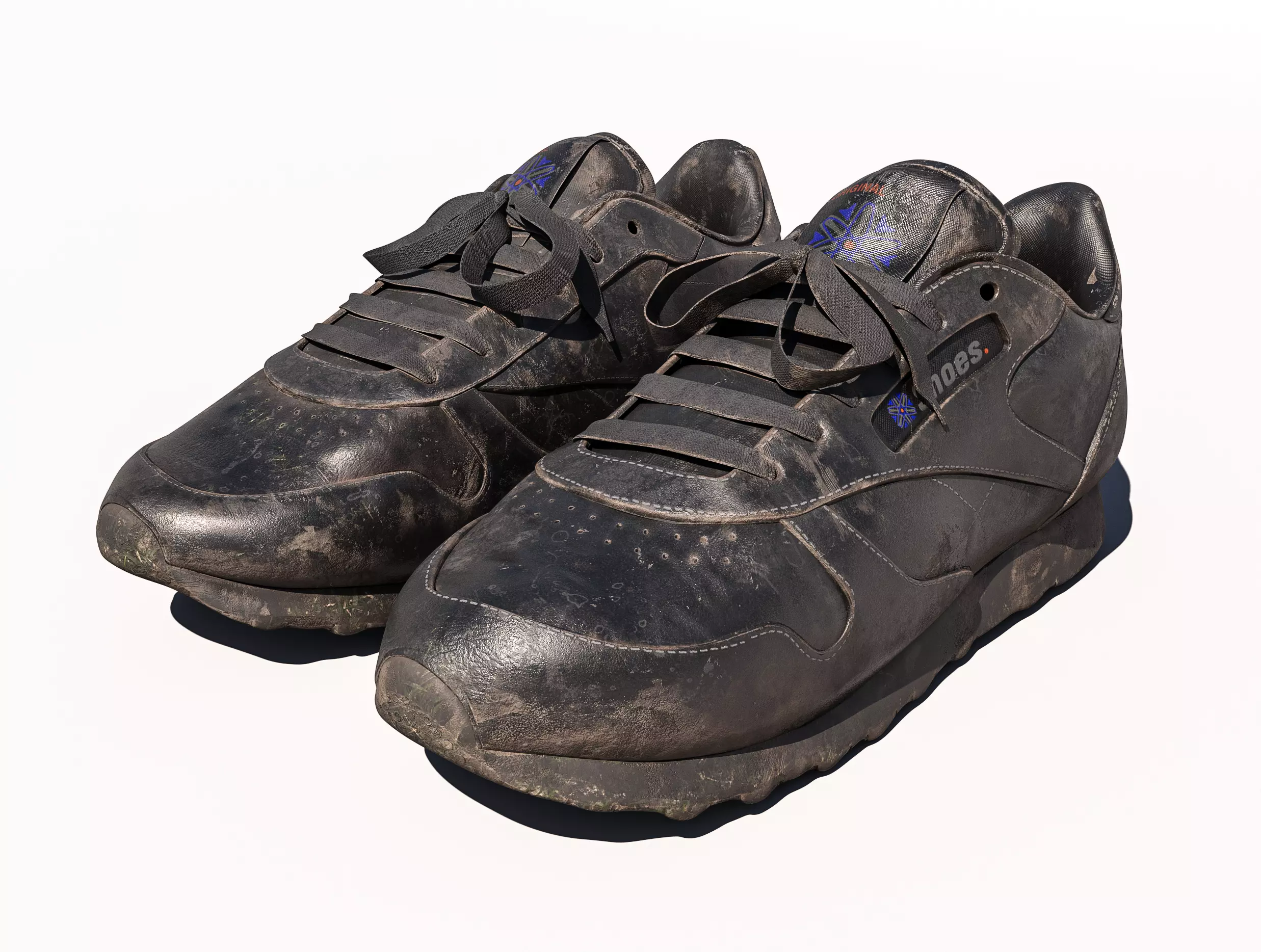 Dirty Shoes  Low-poly 3D model_0