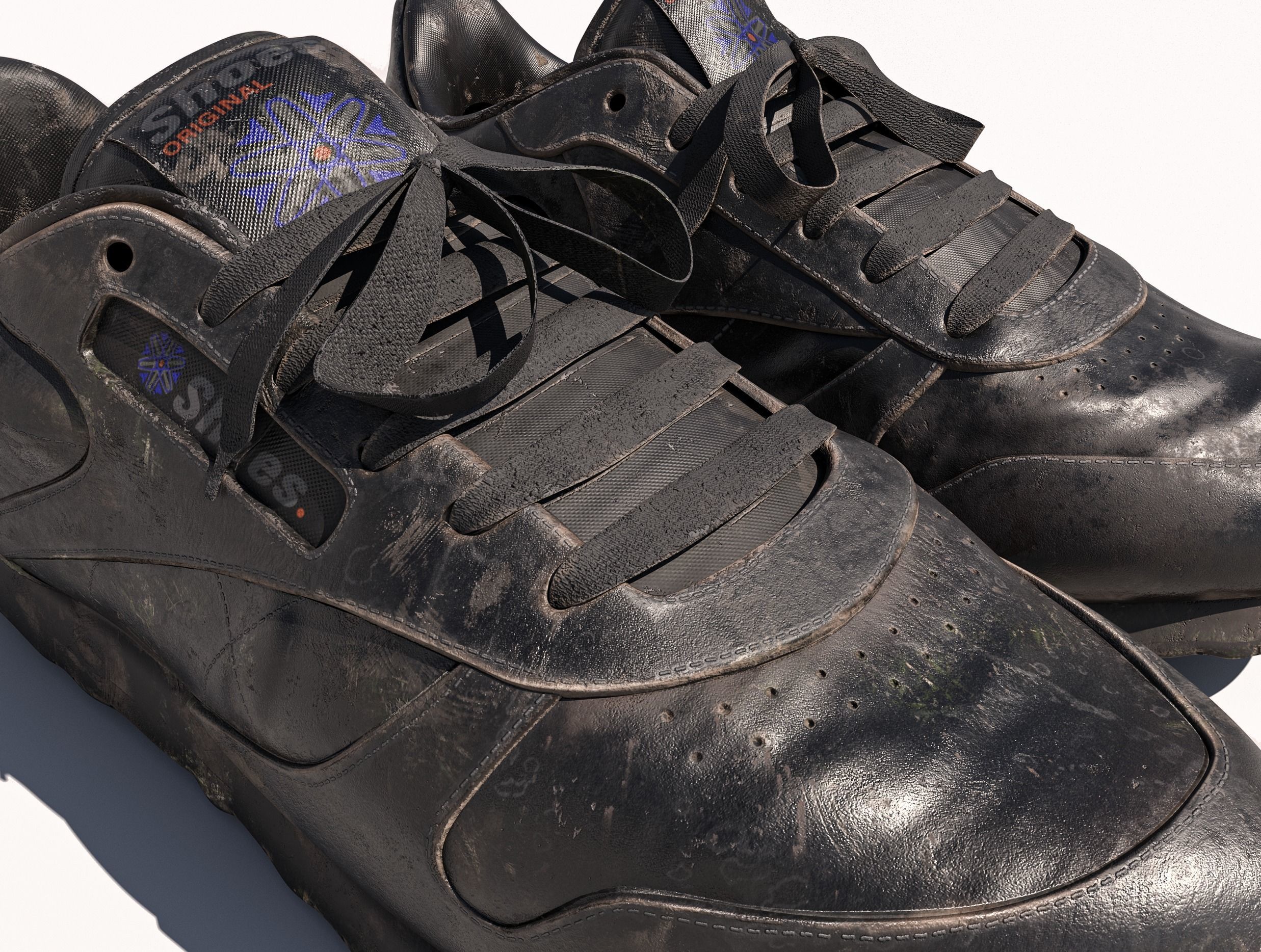 Dirty Shoes  Low-poly 3D model_6