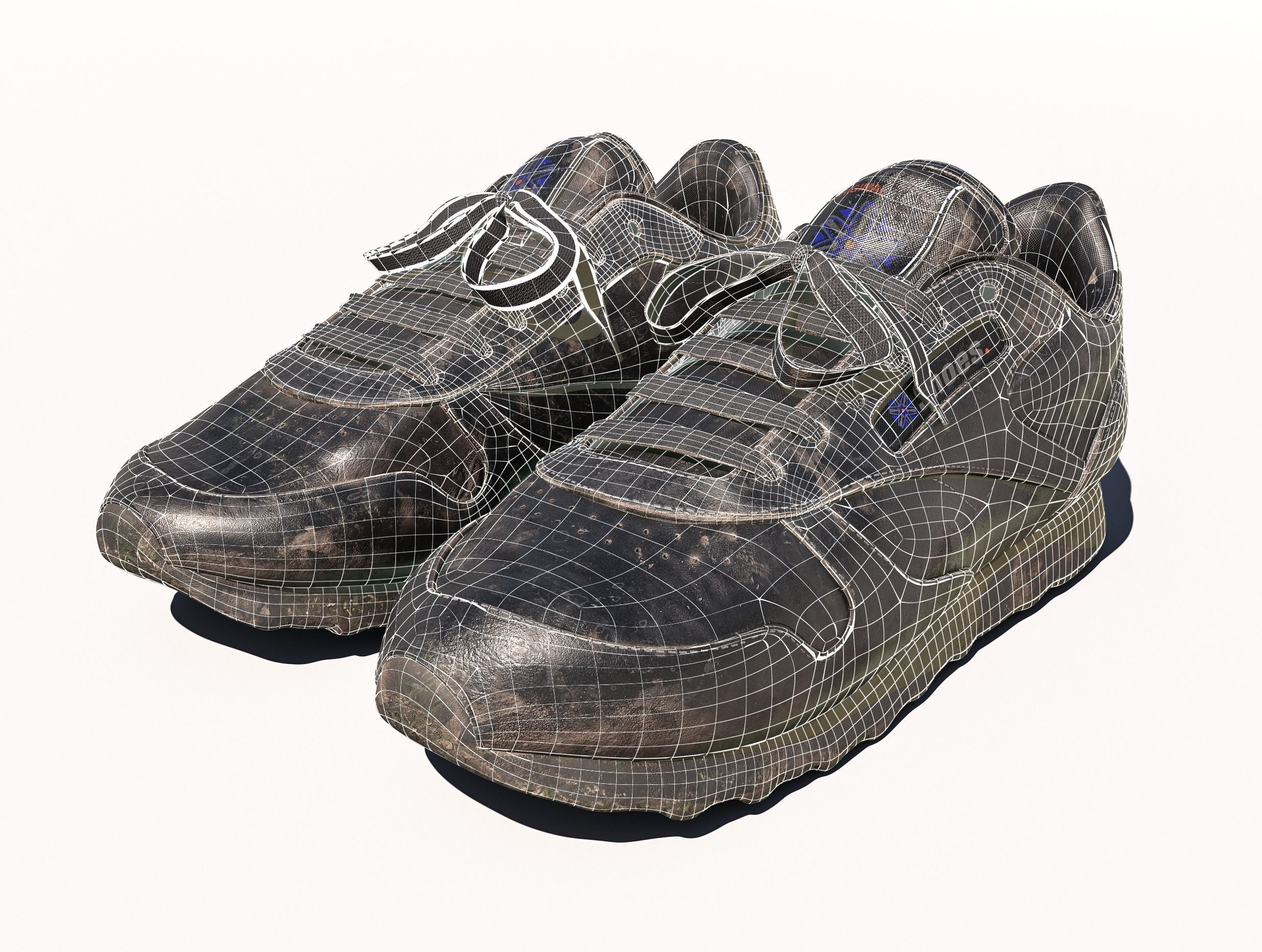 Dirty Shoes  Low-poly 3D model_1