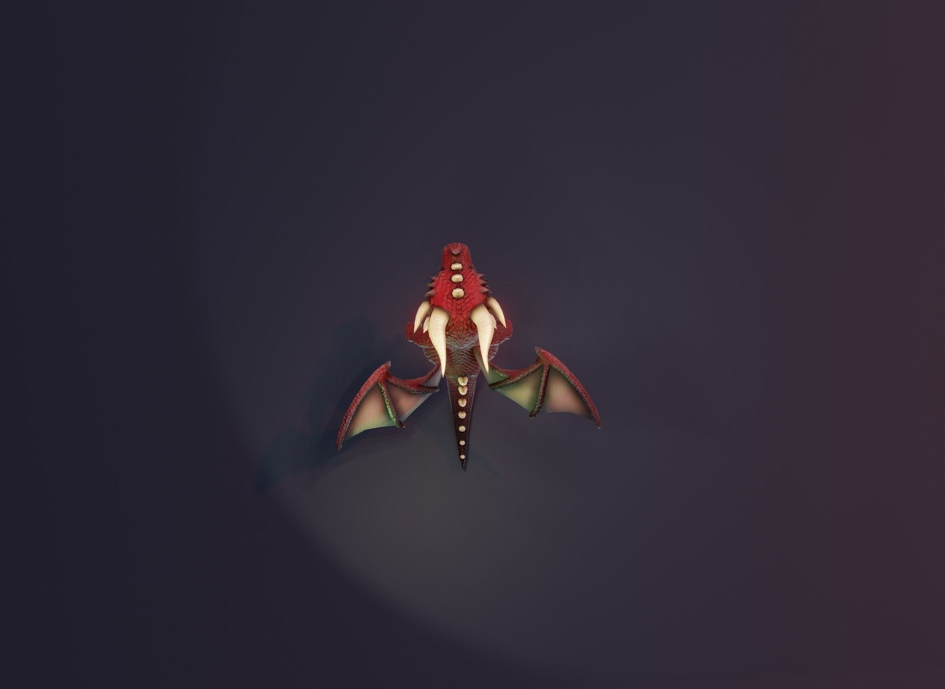 Cartoon Red Dragon 3D Model Low-poly 3D model_11
