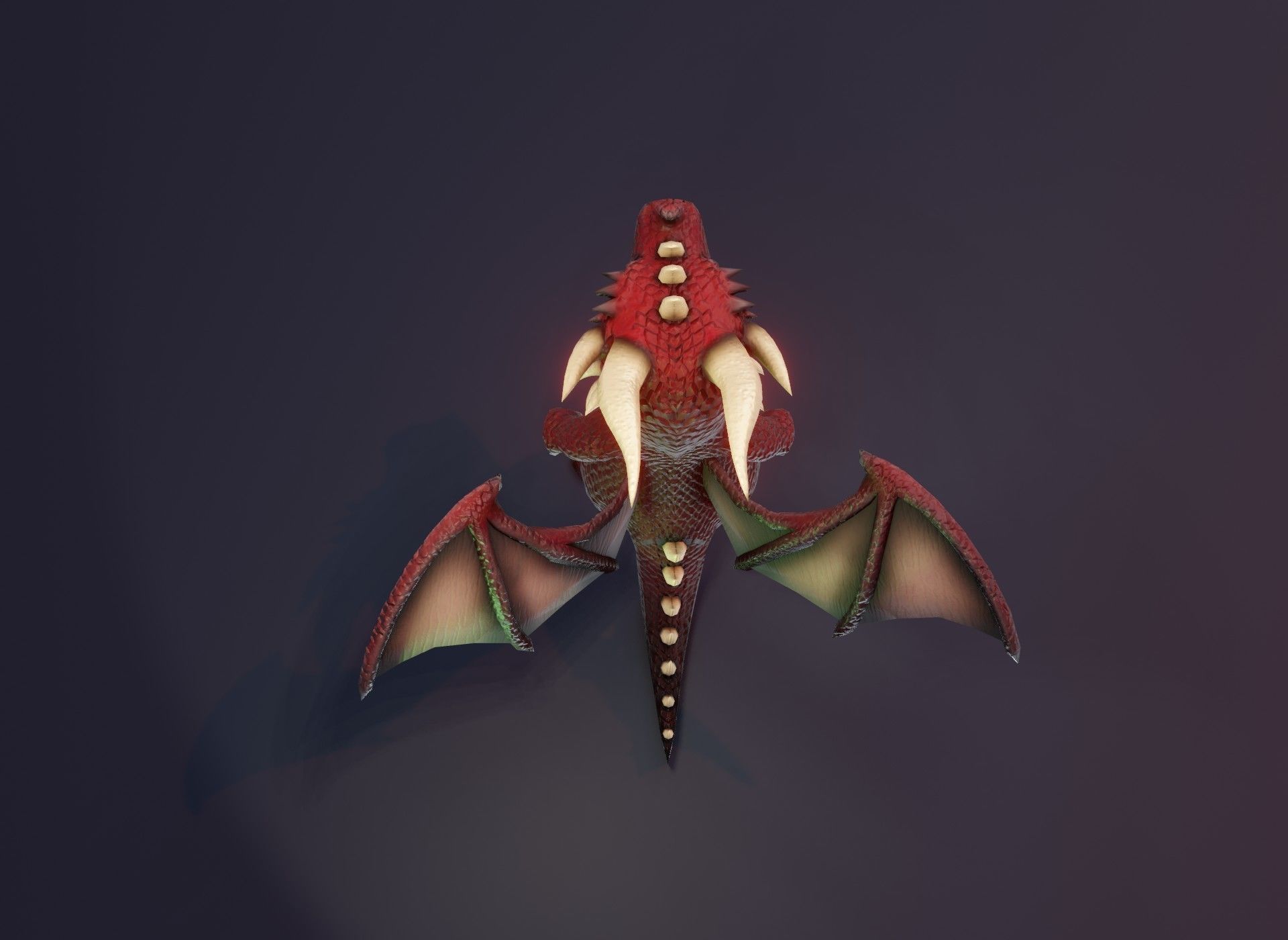 Cartoon Red Dragon 3D Model Low-poly 3D model_6