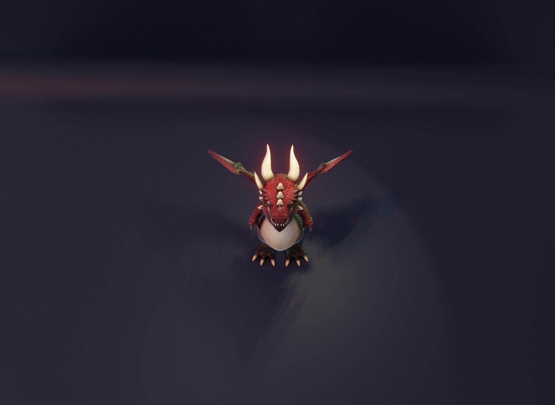 Cartoon Red Dragon 3D Model Low-poly 3D model_18