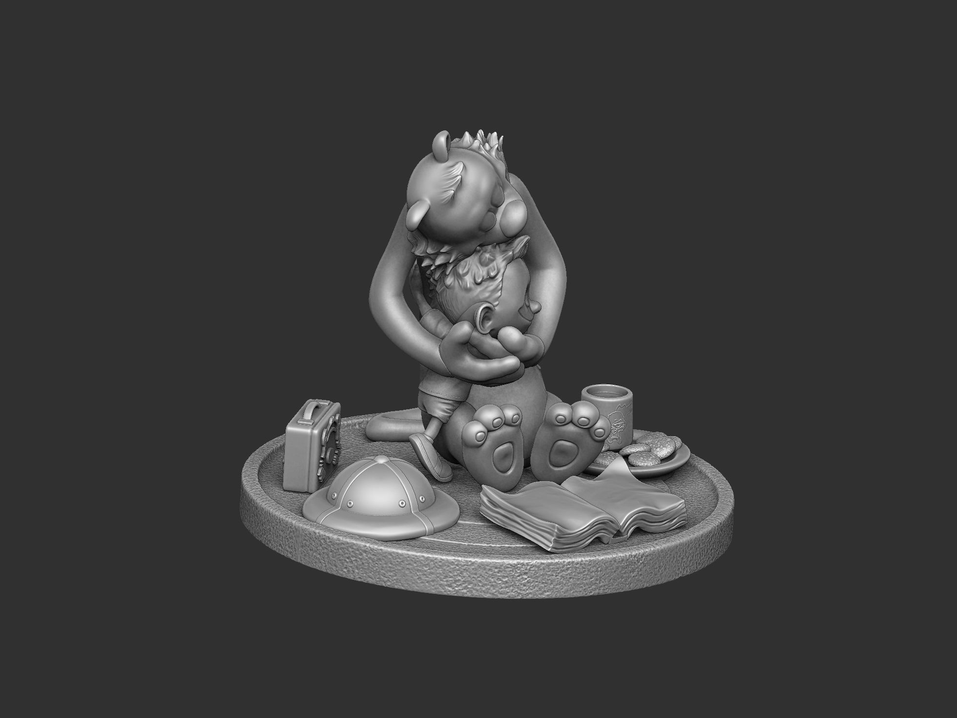 Calvin and Hobbes for 3d print stl Hug model 3D print model_56