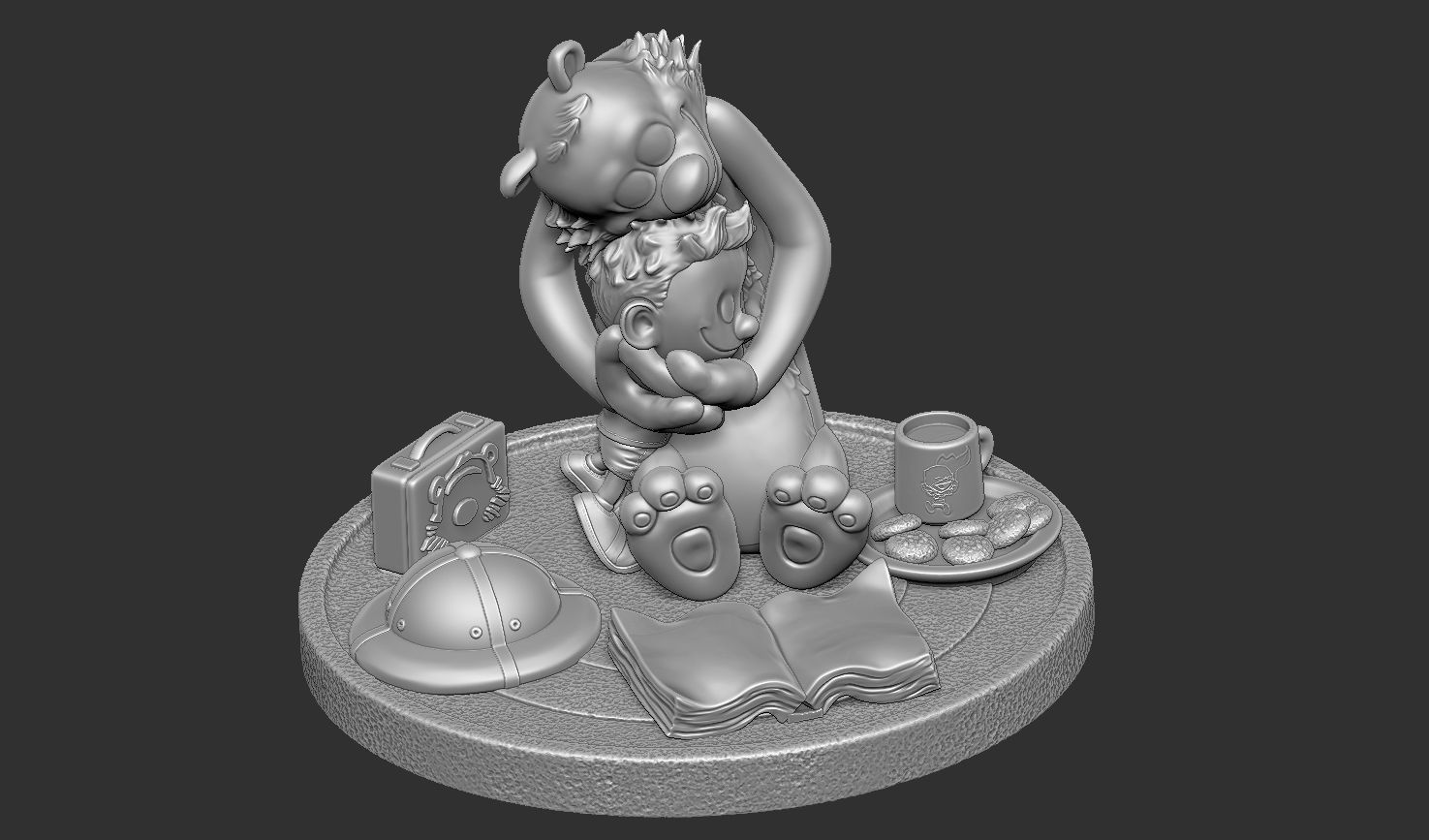 Calvin and Hobbes for 3d print stl Hug model 3D print model_28