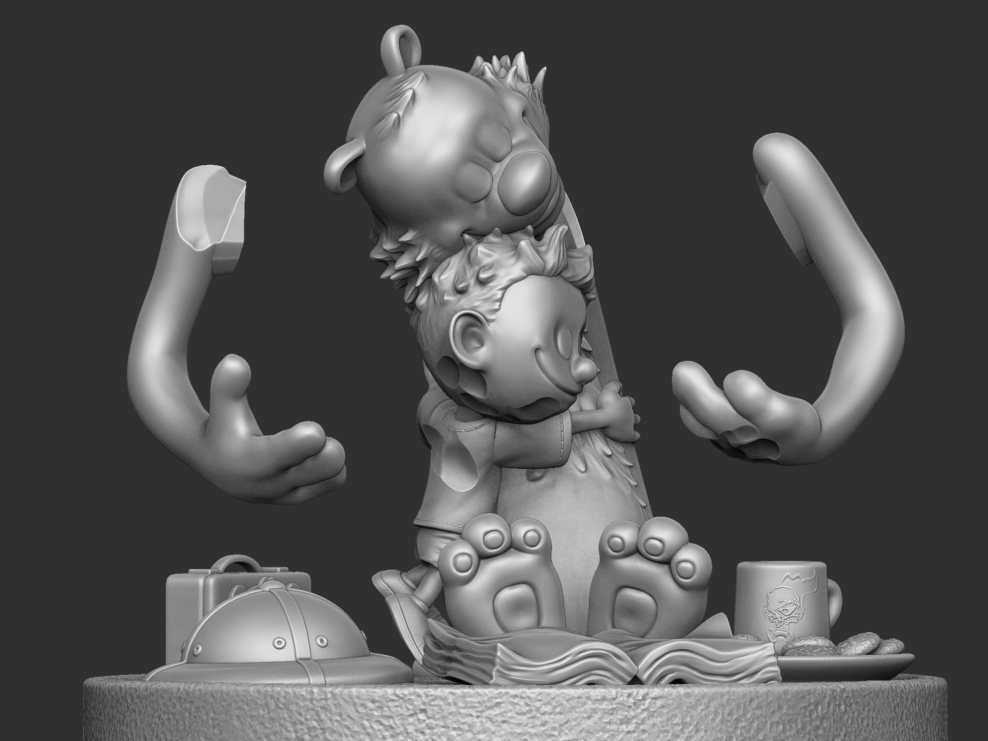 Calvin and Hobbes for 3d print stl Hug model 3D print model_12