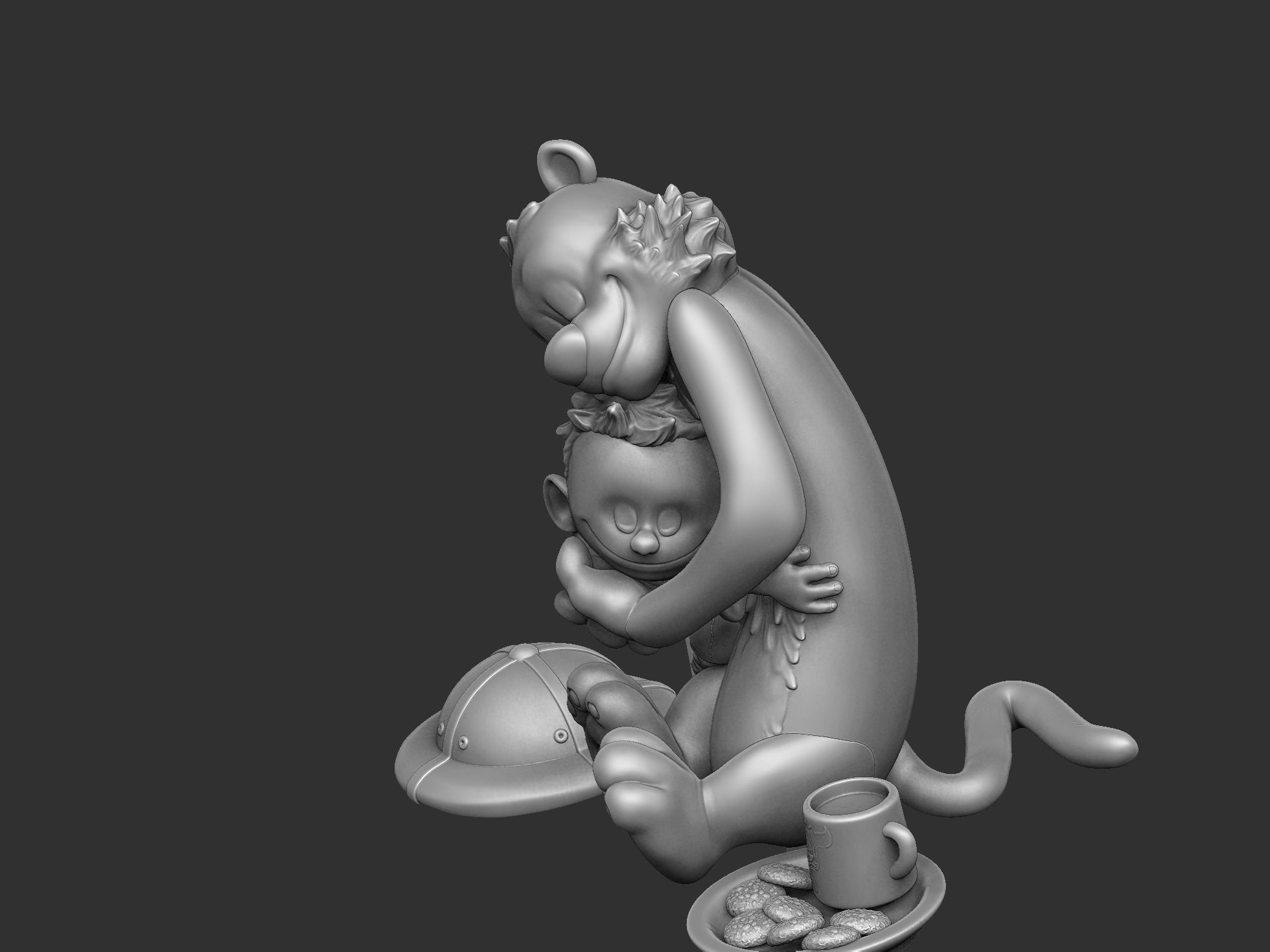 Calvin and Hobbes for 3d print stl Hug model 3D print model_42
