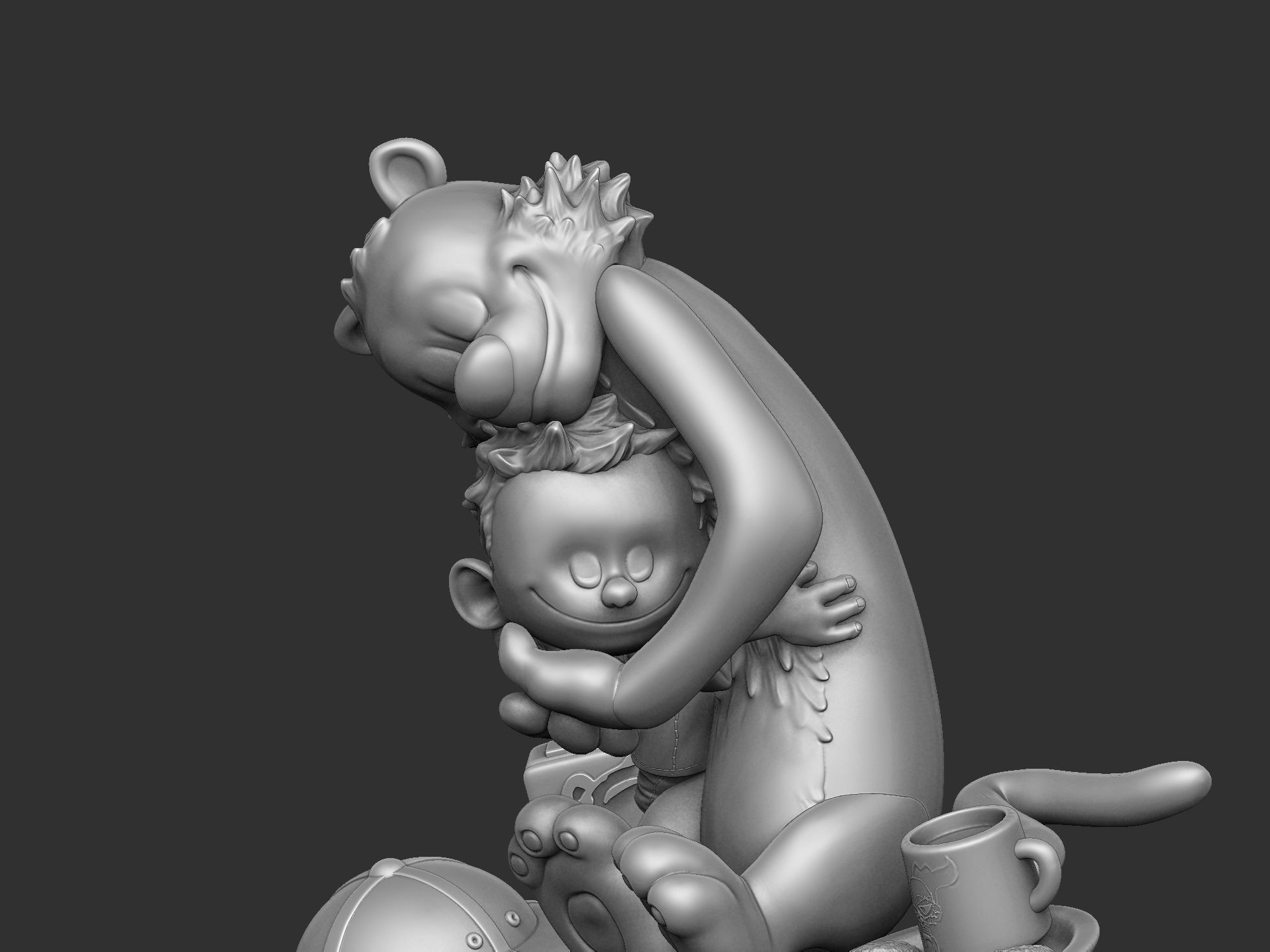 Calvin and Hobbes for 3d print stl Hug model 3D print model_32