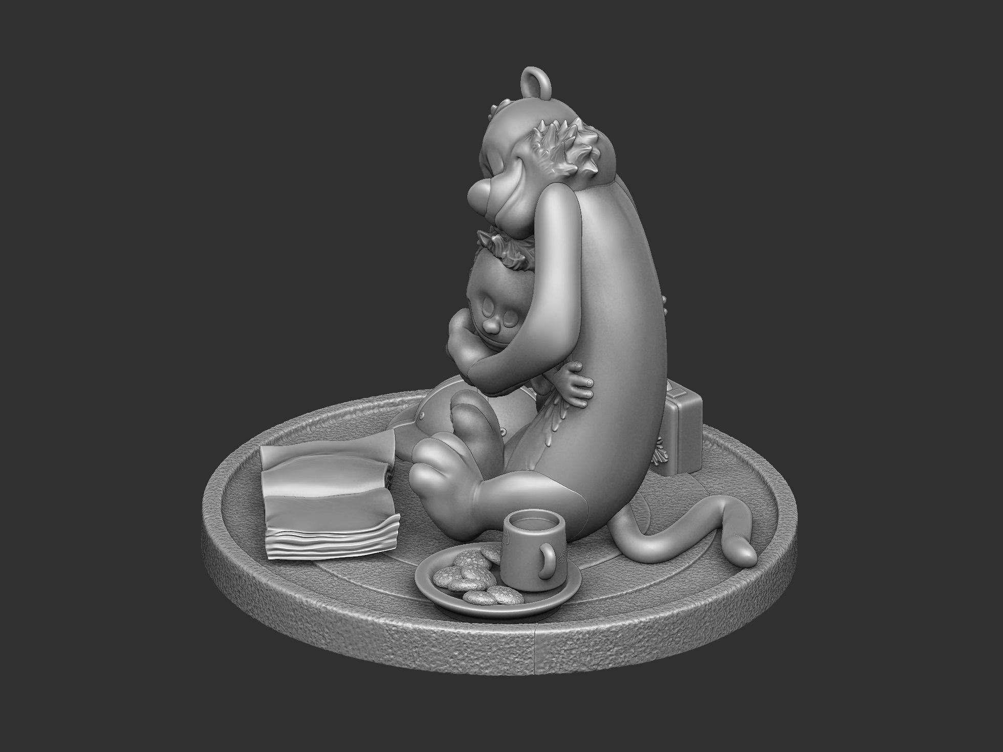 Calvin and Hobbes for 3d print stl Hug model 3D print model_22