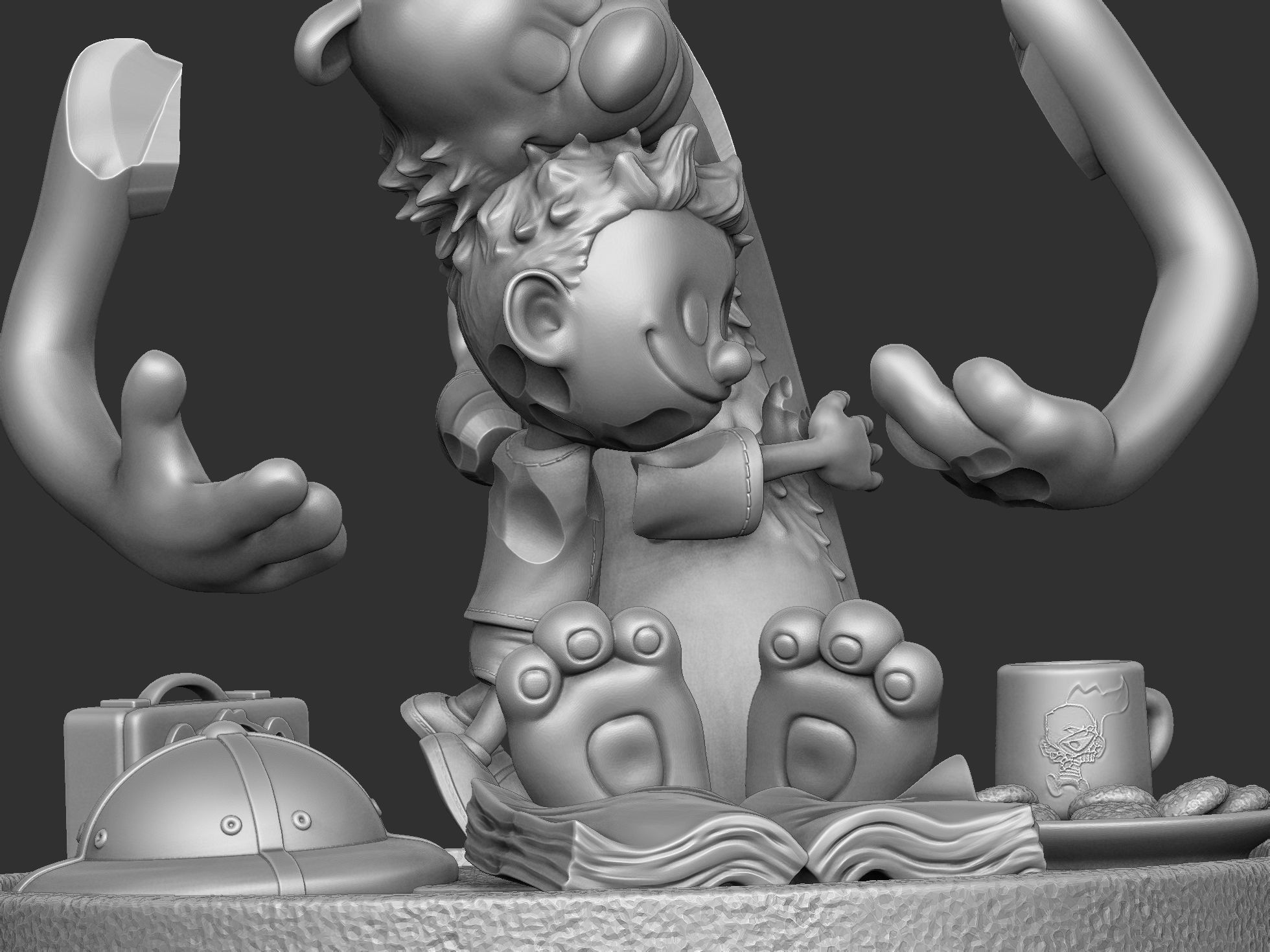 Calvin and Hobbes for 3d print stl Hug model 3D print model_11