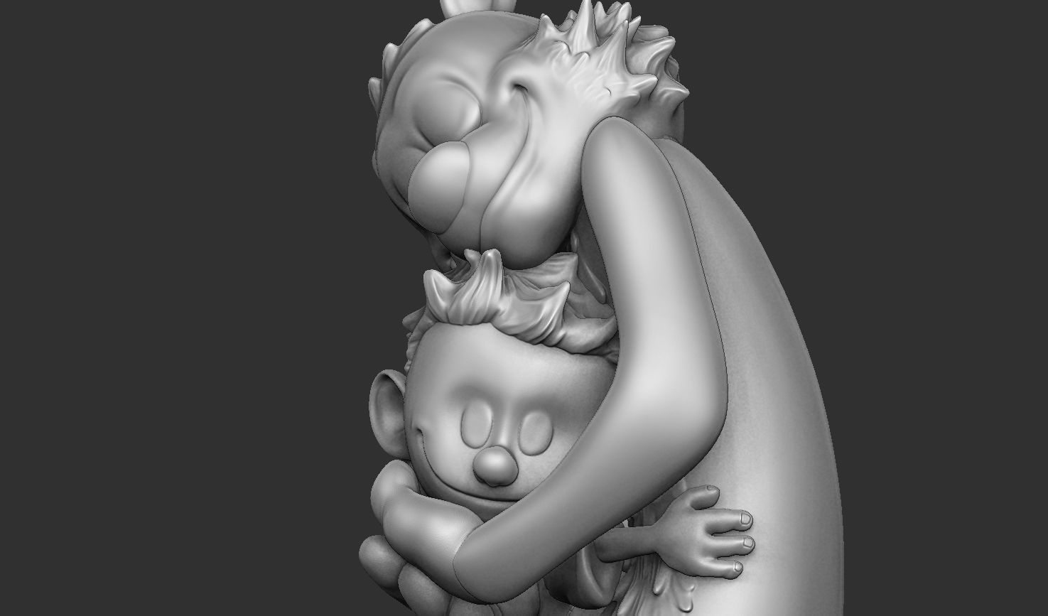 Calvin and Hobbes for 3d print stl Hug model 3D print model_48