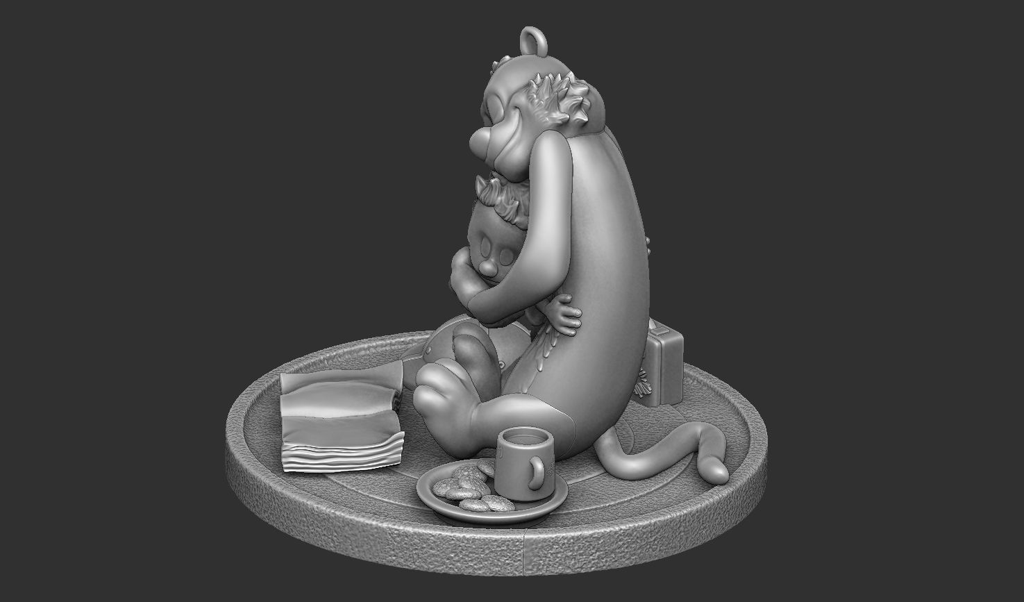 Calvin and Hobbes for 3d print stl Hug model 3D print model_20