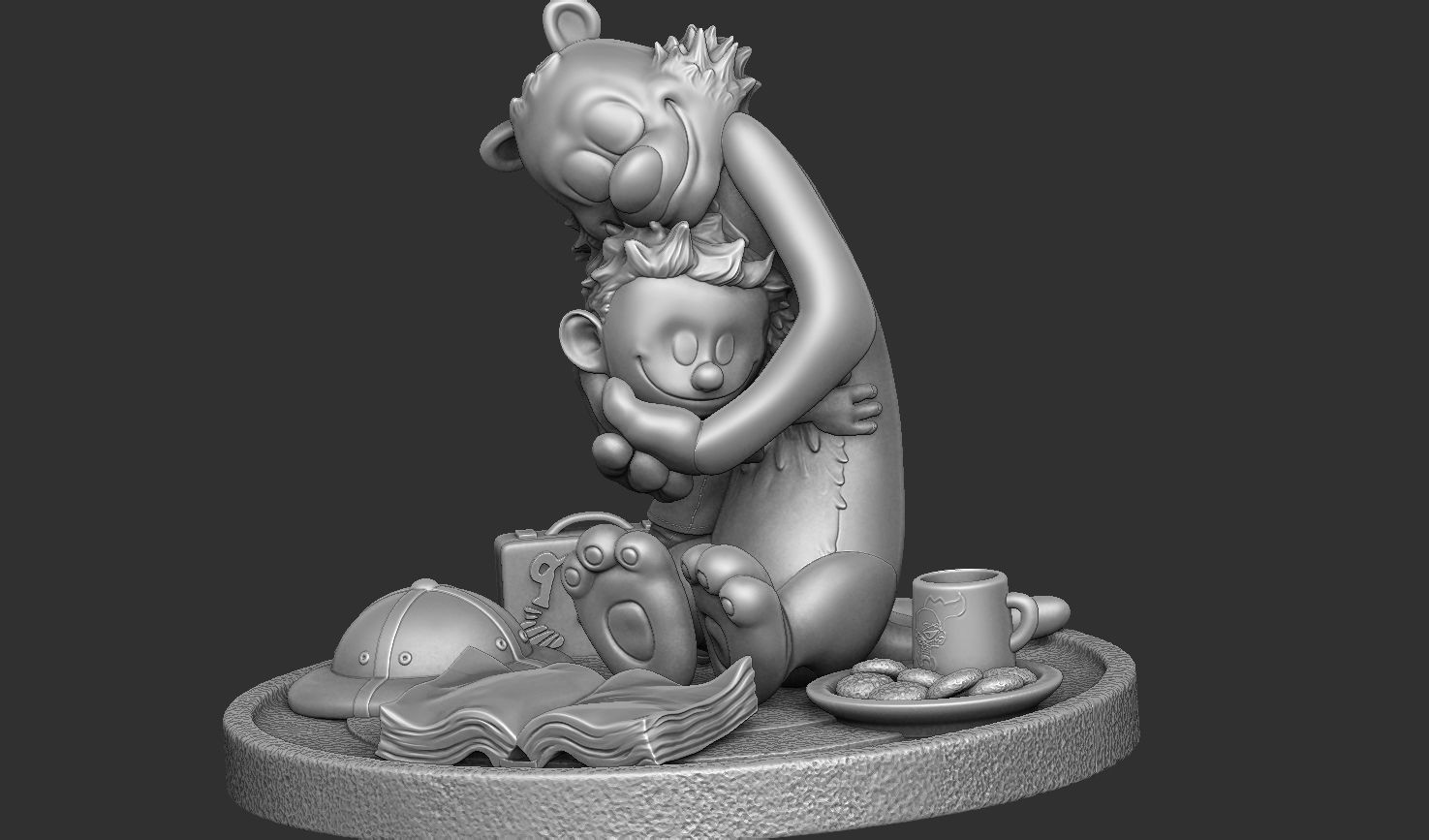 Calvin and Hobbes for 3d print stl Hug model 3D print model_33