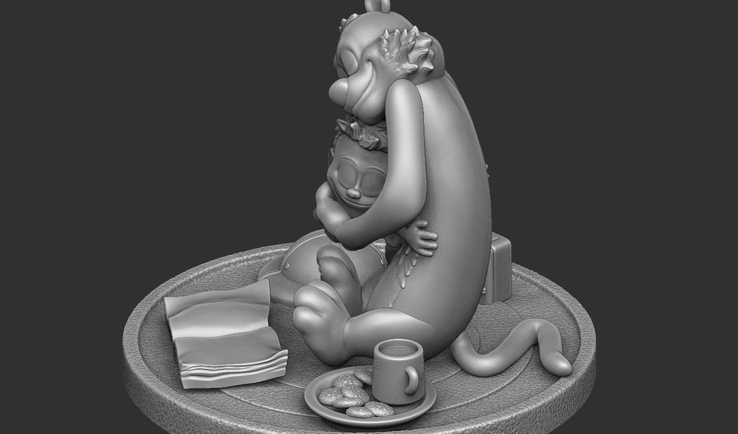Calvin and Hobbes for 3d print stl Hug model 3D print model_46