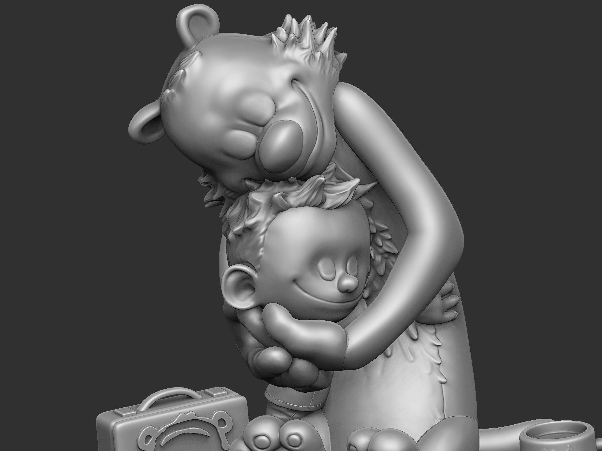 Calvin and Hobbes for 3d print stl Hug model 3D print model_47