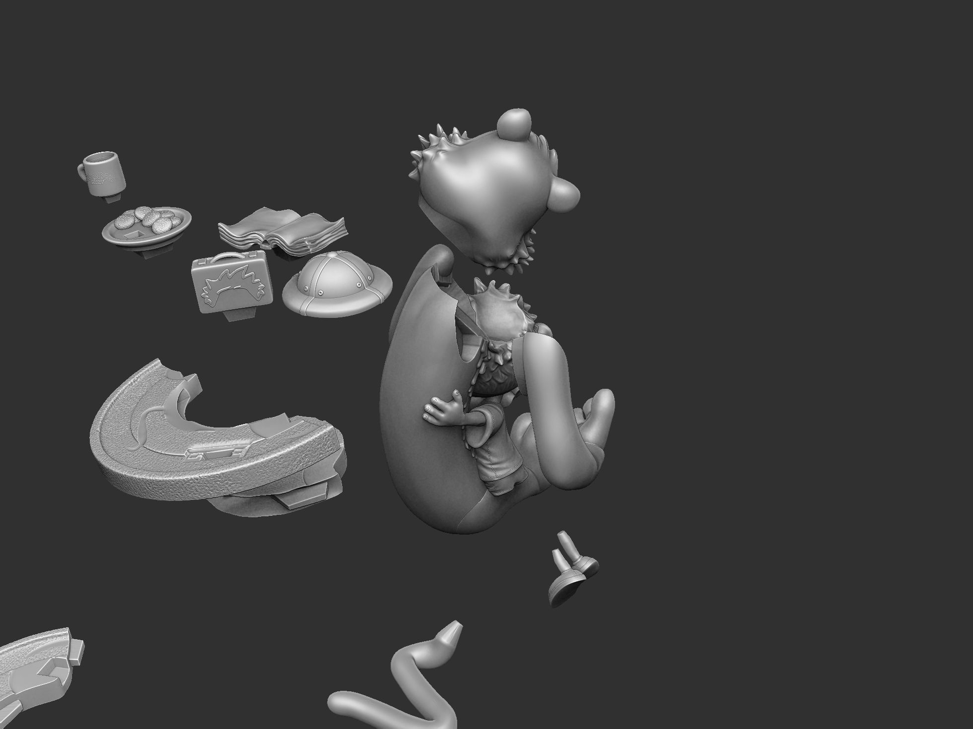 Calvin and Hobbes for 3d print stl Hug model 3D print model_39