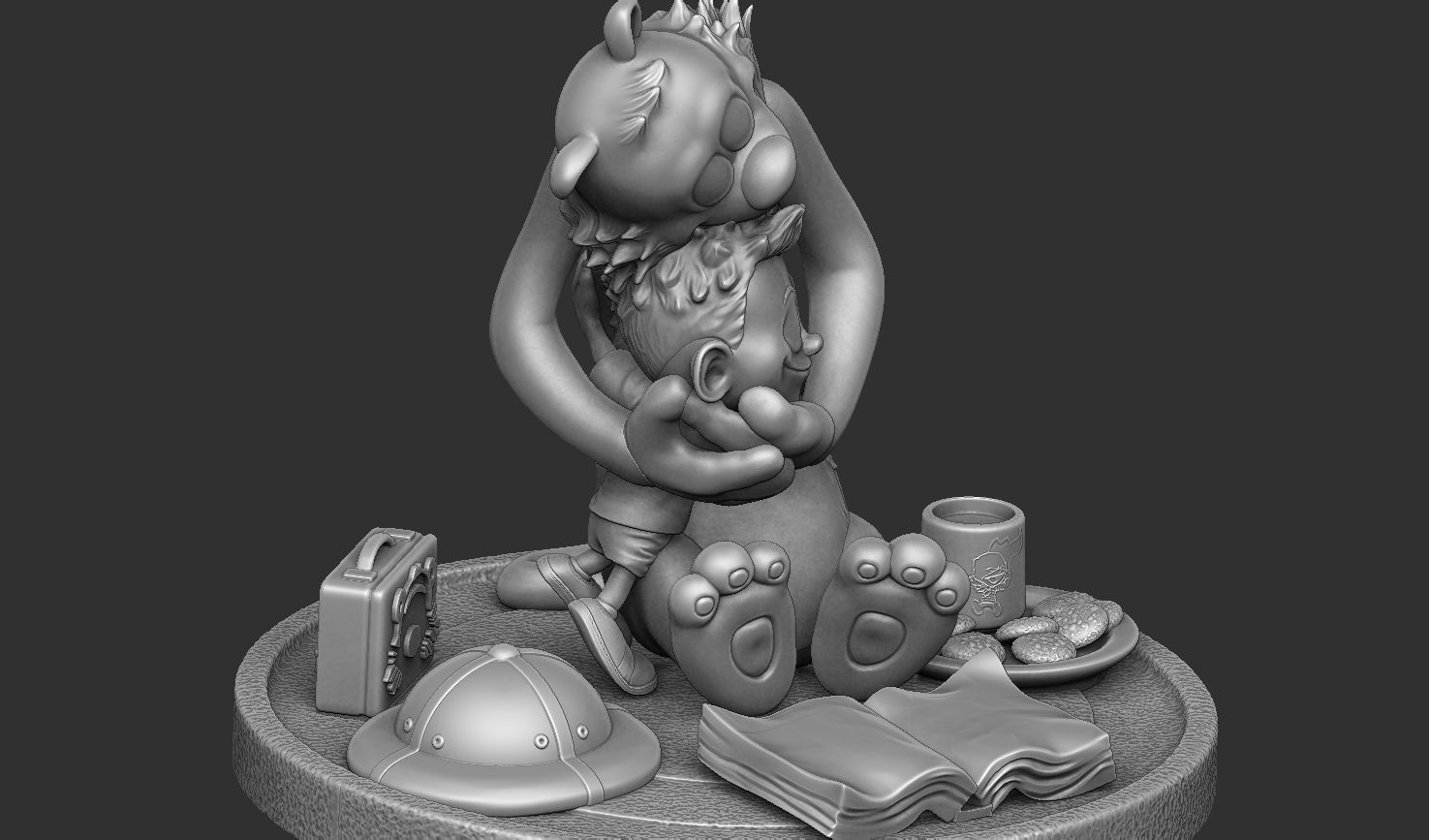 Calvin and Hobbes for 3d print stl Hug model 3D print model_5
