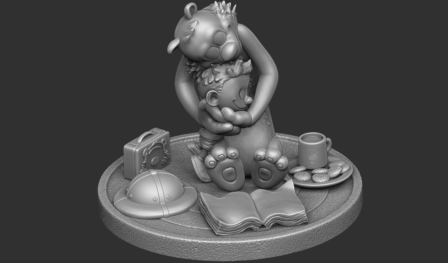 Calvin and Hobbes for 3d print stl Hug model 3D print model_57