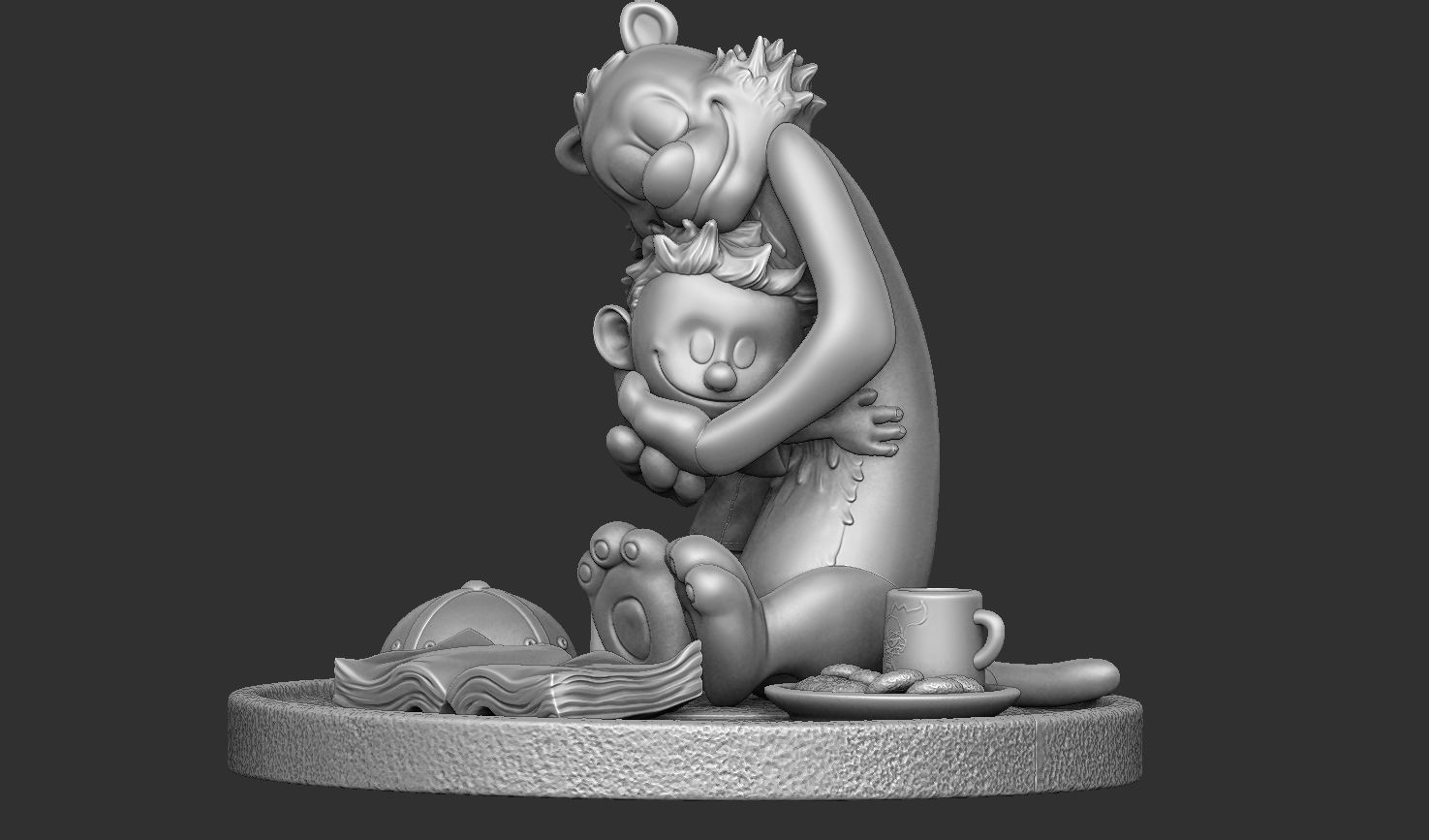 Calvin and Hobbes for 3d print stl Hug model 3D print model_43