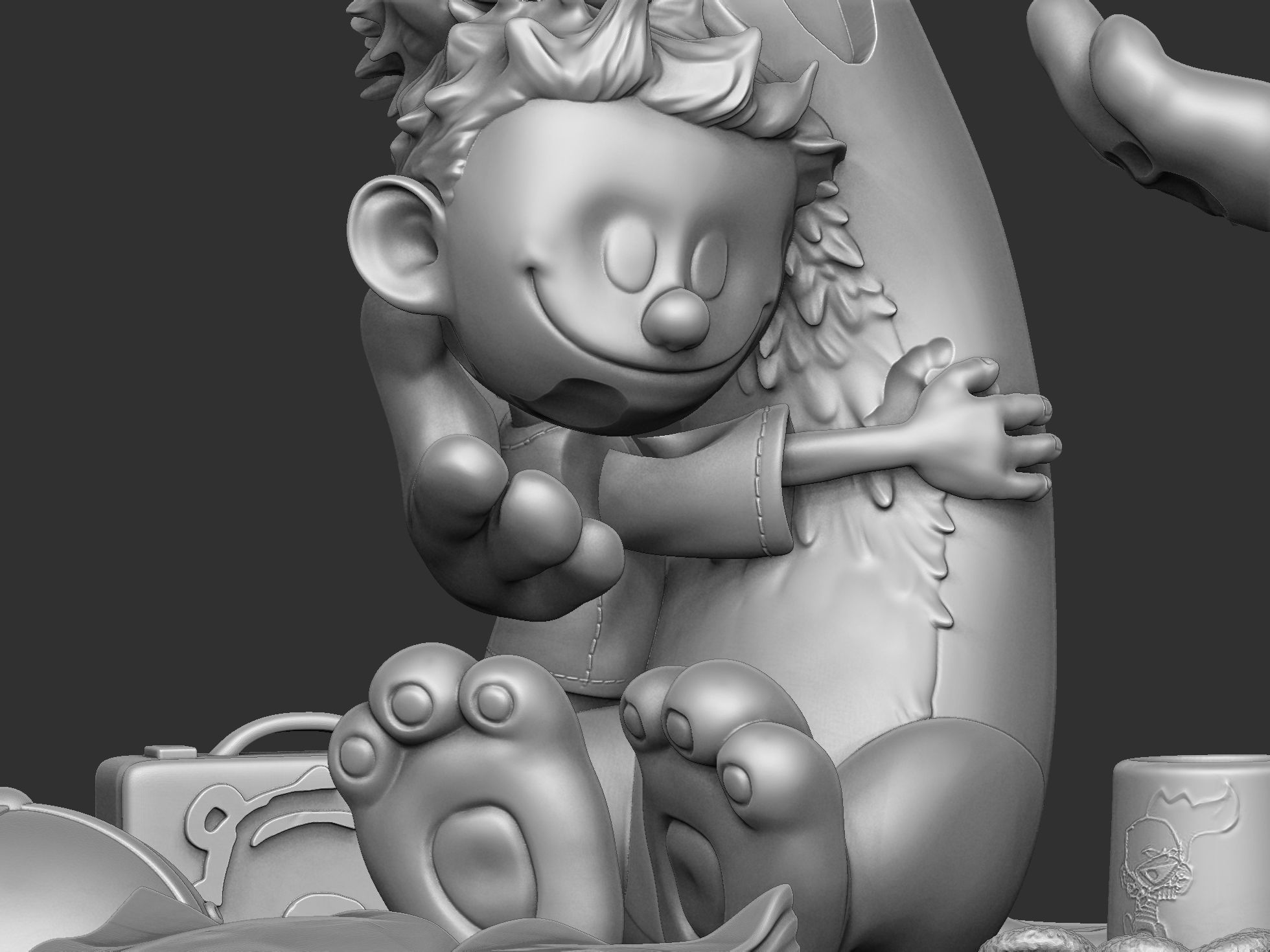 Calvin and Hobbes for 3d print stl Hug model 3D print model_38