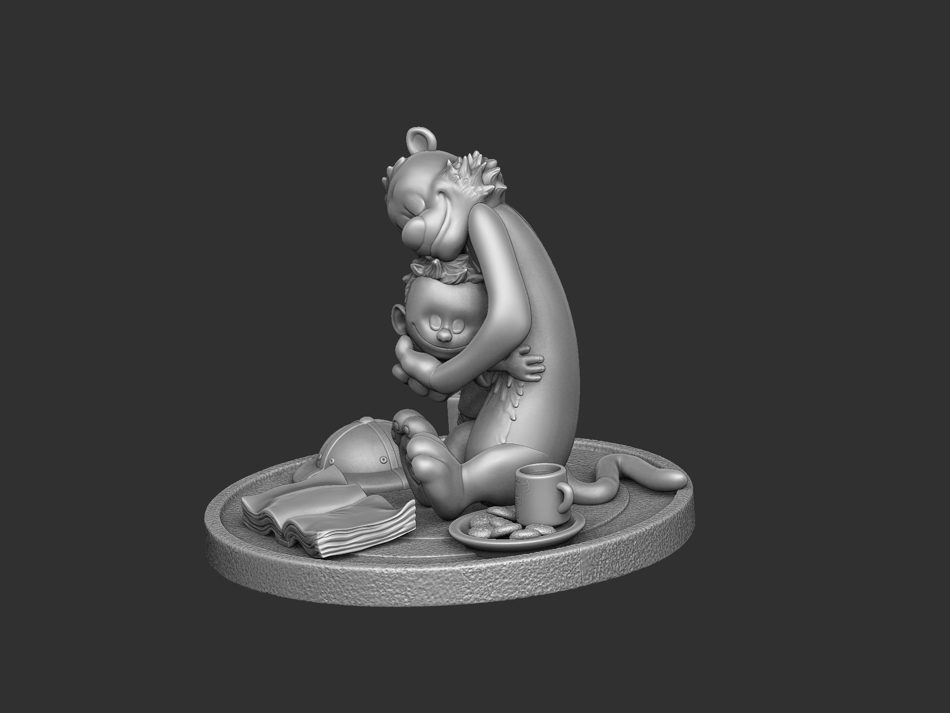 Calvin and Hobbes for 3d print stl Hug model 3D print model_19