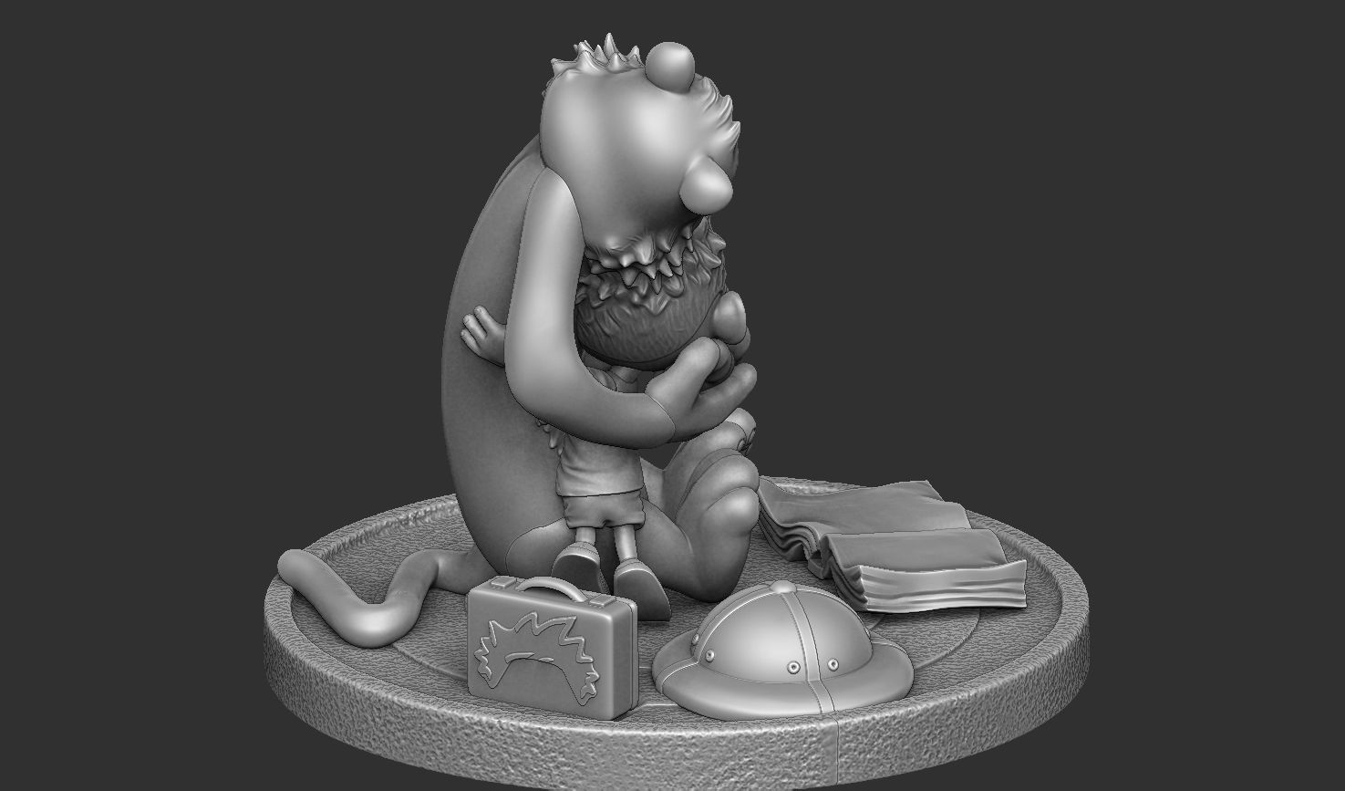 Calvin and Hobbes for 3d print stl Hug model 3D print model_53