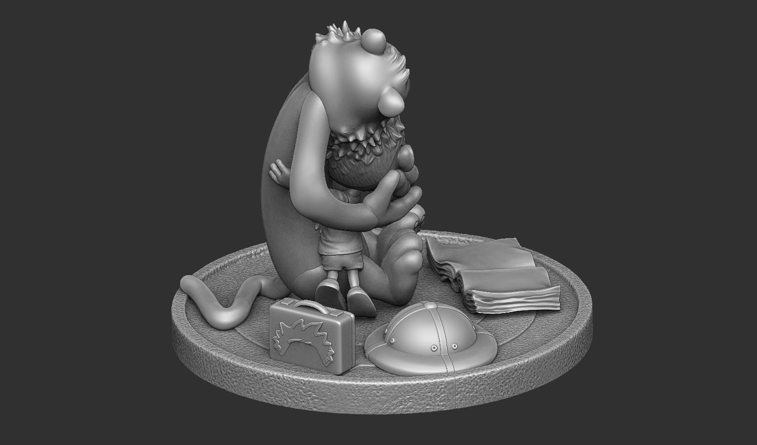 Calvin and Hobbes for 3d print stl Hug model 3D print model_29