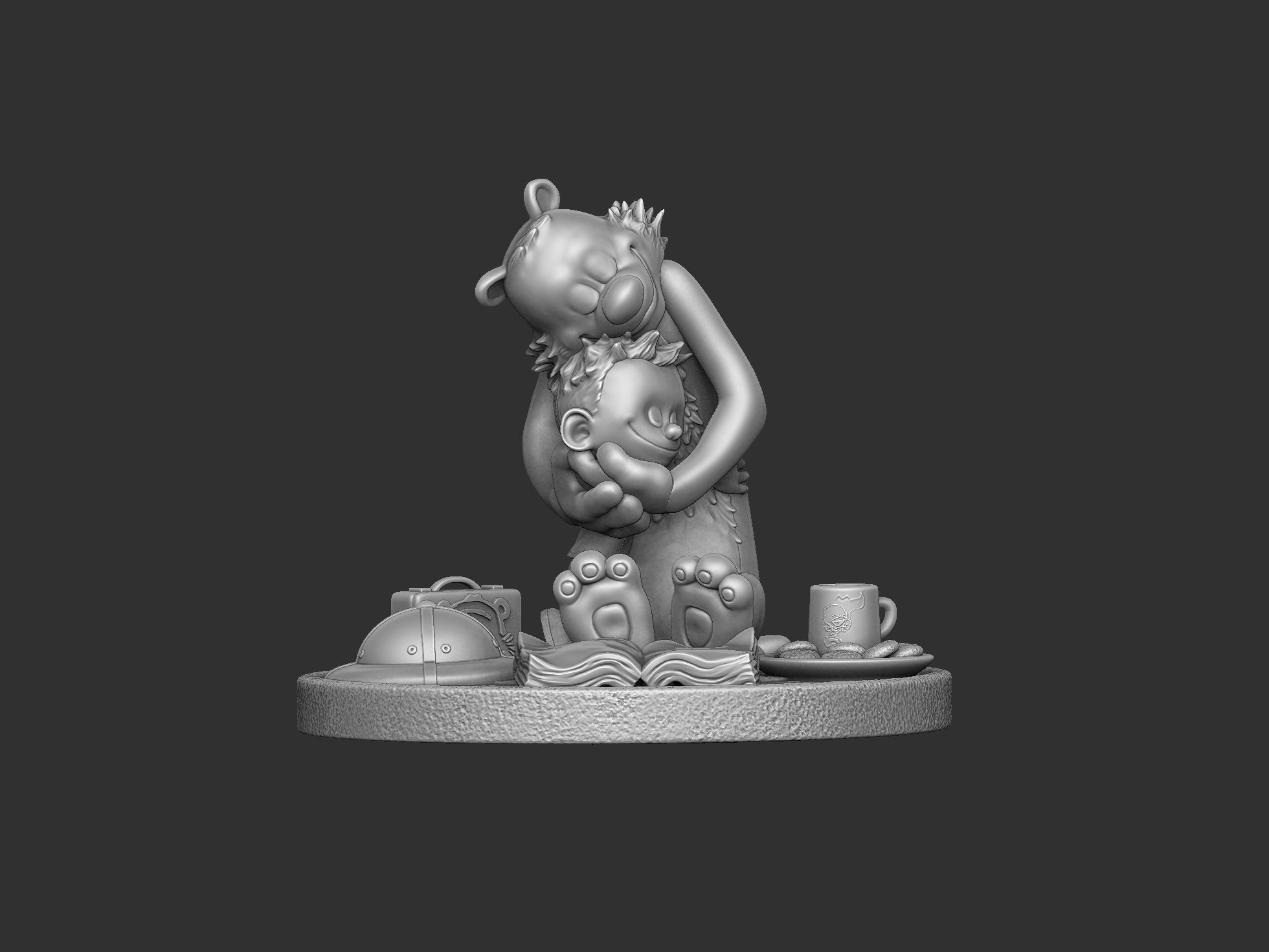 Calvin and Hobbes for 3d print stl Hug model 3D print model_14