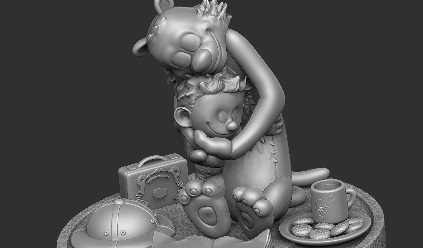 Calvin and Hobbes for 3d print stl Hug model 3D print model_27