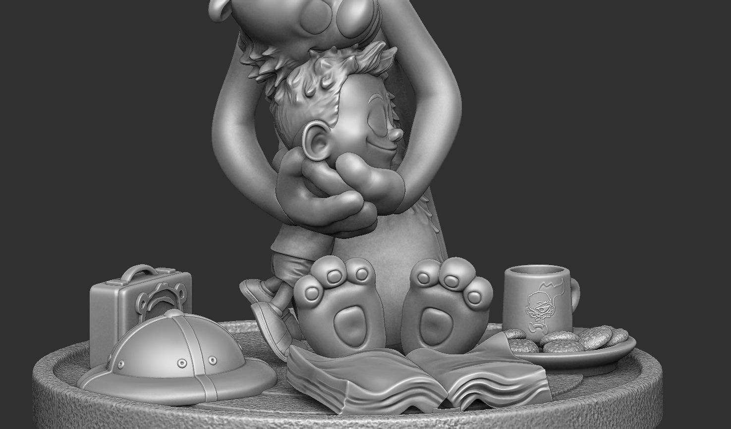 Calvin and Hobbes for 3d print stl Hug model 3D print model_26