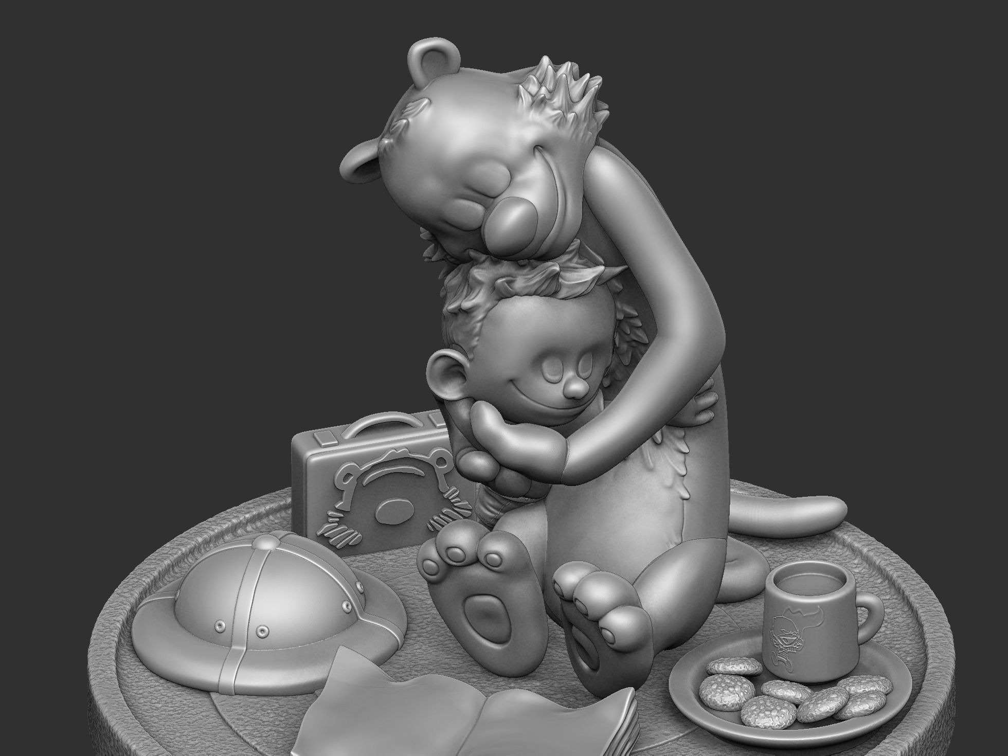 Calvin and Hobbes for 3d print stl Hug model 3D print model_24