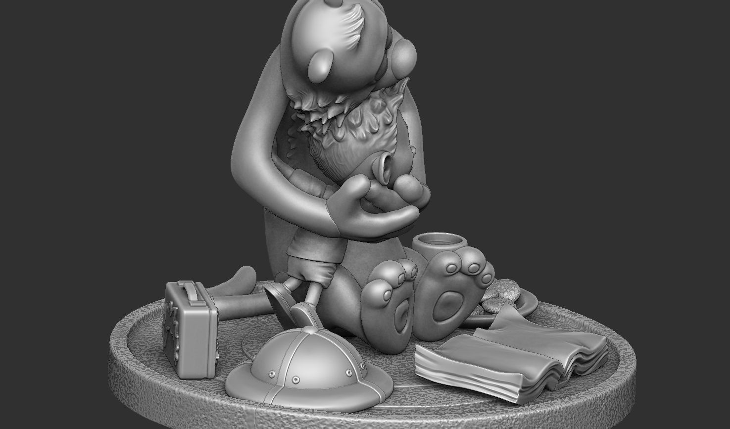 Calvin and Hobbes for 3d print stl Hug model 3D print model_40