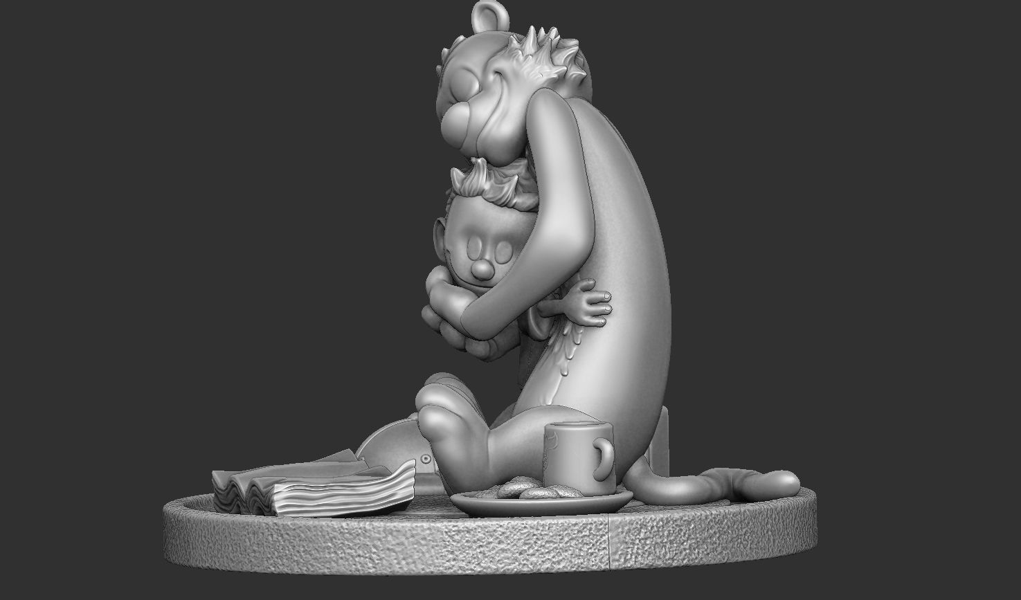 Calvin and Hobbes for 3d print stl Hug model 3D print model_45
