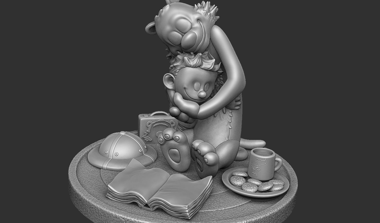 Calvin and Hobbes for 3d print stl Hug model 3D print model_3