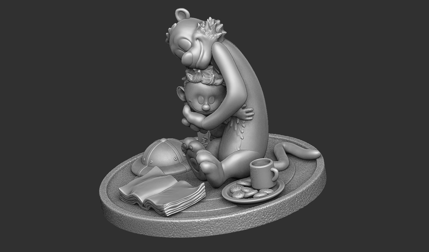 Calvin and Hobbes for 3d print stl Hug model 3D print model_18