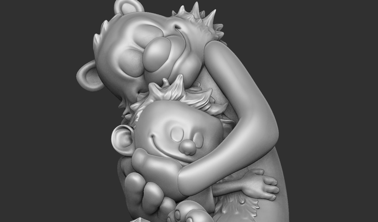 Calvin and Hobbes for 3d print stl Hug model 3D print model_25