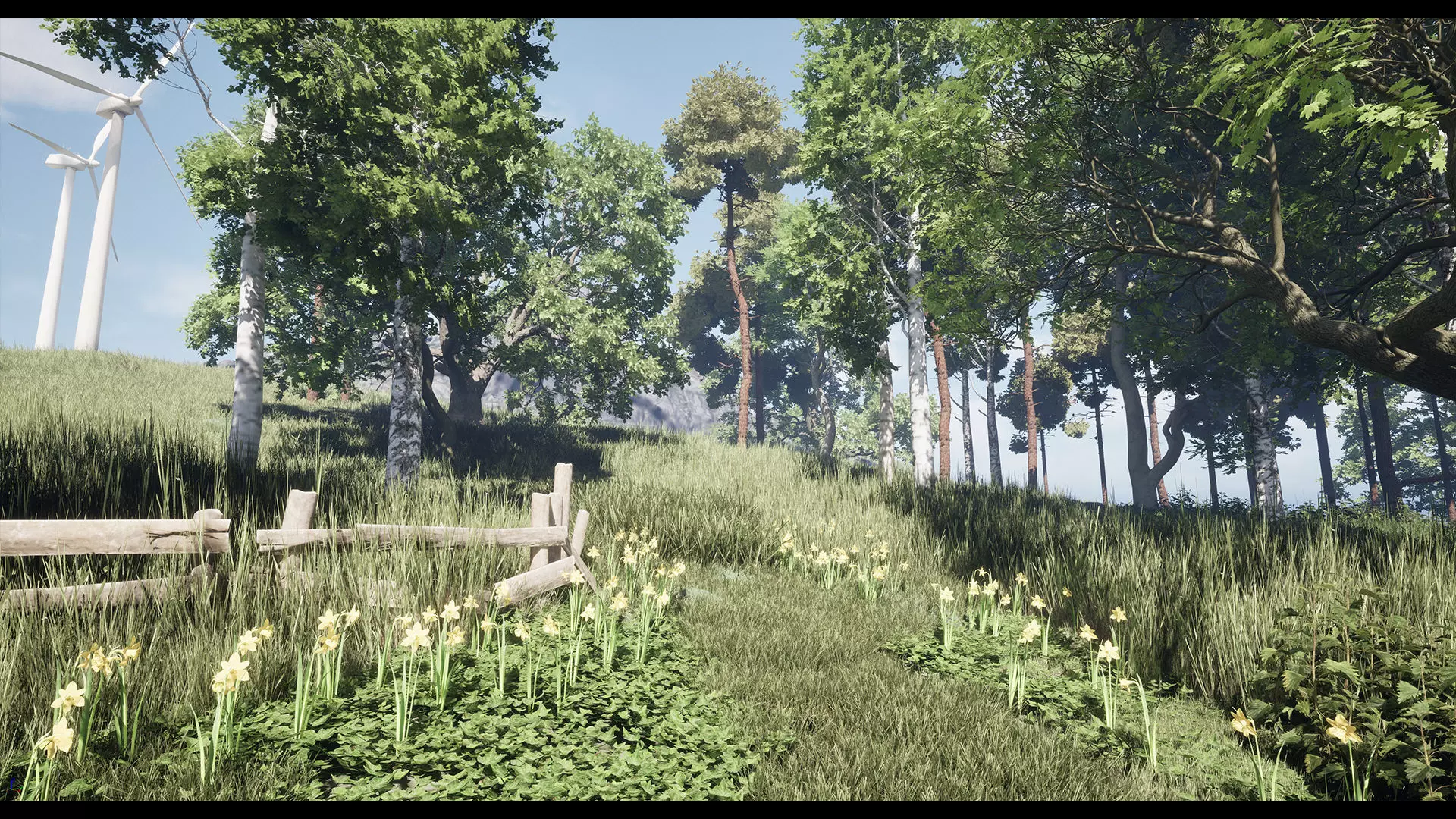 Forest Oak Birch Beech Maple Nanite Unreal Engine 5 Low-poly 3D model_7