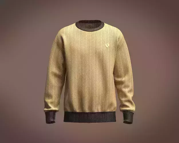 Mens Gold Shiny Mesh knit Crochet Texture sweatshirt