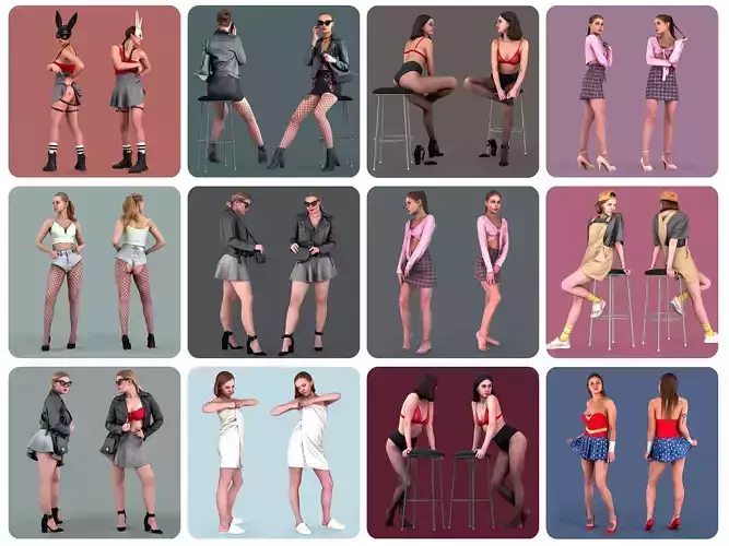 Sensual Girls Pack 3D Model Collection